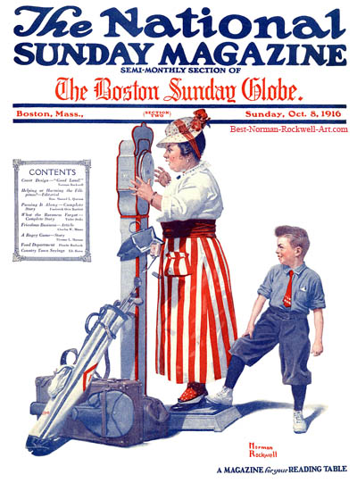Good Land by Norman Rockwell appeared on National Sunday Magazine cover October 8, 1916