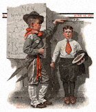 Boy Measuring Height from the June 16, 1917 Saturday Evening Post cover