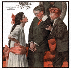 Norman Rockwell's Cousin Reginald Under the Mistletoe from the December 22, 1917 Country Gentleman cover