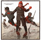 Norman Rockwell's Cousin Reginald Plays Tickly Bender from the January 19, 1918 Country Gentleman cover
