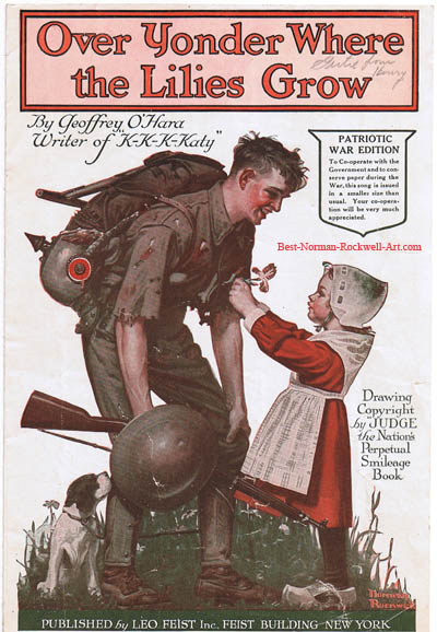cover of Over Yonder Where the Lilies Grow by Norman Rockwell first appeared on Judge cover 1918