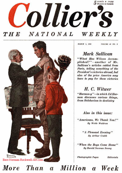 War Hero Job Hunting by Norman Rockwell appeared on Collier's cover March 1, 1919