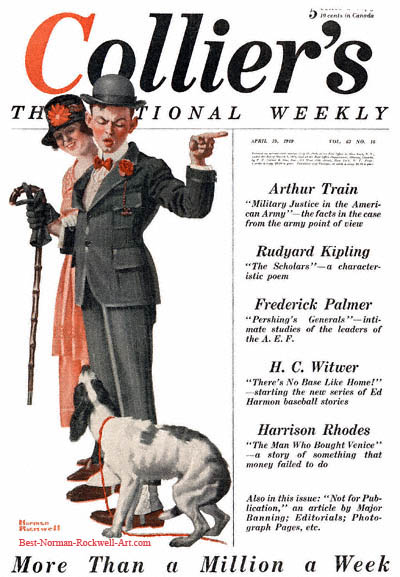 The Tagalong by Norman Rockwell appeared on Collier's cover April 19, 1919