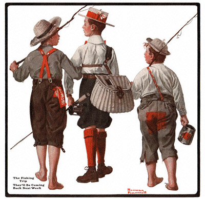 Norman Rockwell's 'The Fishing Trip' appeared on the cover of The Country Gentleman on 4/26/1919