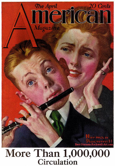 The Boy Musician by Norman Rockwell appeared on American Magazine cover May 1919