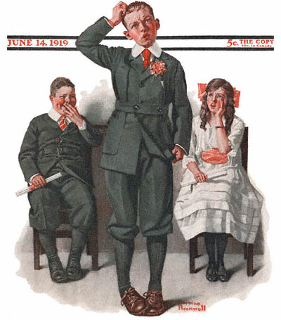 The June 14, 1919 Saturday Evening Post cover by Norman Rockwell entitled The Valedictorian