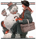 Grandfather and Snowman from the December 20, 1919 Saturday Evening Post cover