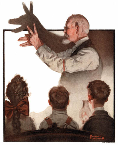 The Country Gentleman from 2/7/1920 featured this Norman Rockwell illustration, Shadow Artist