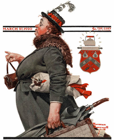 The March 27, 1920 Saturday Evening Post cover by Norman Rockwell entitled The Departing Maid