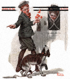 Boy Sending Dog Home from the June 19, 1920 Saturday Evening Post cover