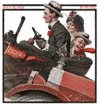 Trio in Early Motor Car from the July 31, 1920 Saturday Evening Post cover