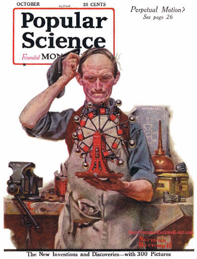 Perpetual Motion by Norman Rockwell appeared on Popular Science cover October 1920