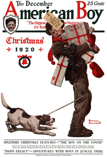 Christmas Packages by Norman Rockwell appeared on American Boy cover December 1920