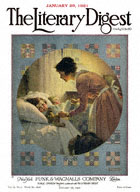 Norman Rockwell's Mother Tucking Children into Bed from the January 29, 1921 Literary Digest cover
