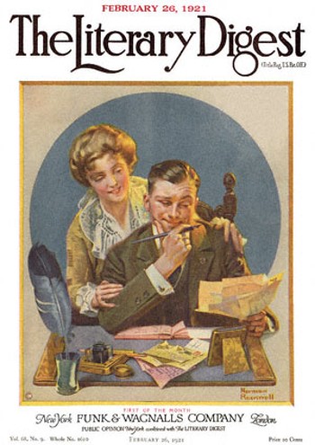 First of the Month by Norman Rockwell from the February 26, 1921 issue of The Literary Digest