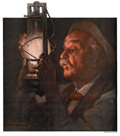The Country Gentleman from 4/23/1921 featured this Norman Rockwell illustration, Man with Lantern