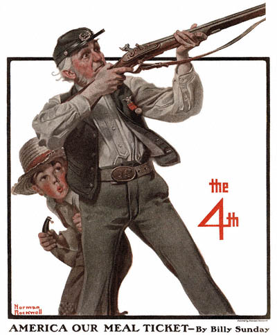 The Country Gentleman from 7/2/1921 featured this Norman Rockwell illustration, Old Veteran and Boy