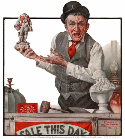 The Country Gentleman from 4/29/1922 featured this Norman Rockwell illustration, The Auctioneer