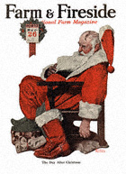 Norman Rockwell's Santa Napping from the December 1922 Farm And Fireside cover
