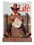 Norman Rockwell's Ye Glutton from the November 22, 1923 Life Magazine Thanksgiving cover