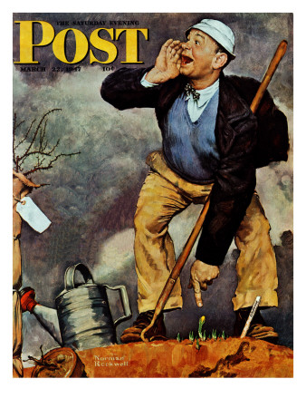 The March 22, 1947 Saturday Evening Post cover by Norman Rockwell entitled First Signs Of Spring