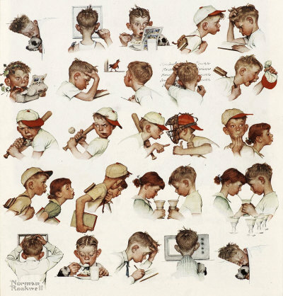 The May 24, 1952 Saturday Evening Post cover by Norman Rockwell entitled Day in the Life of a Little Boy