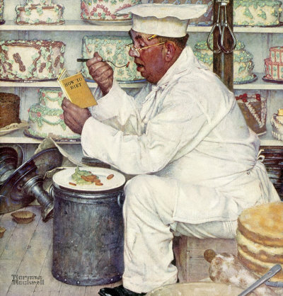 Norman Rockwell: Baker Reading Diet Book