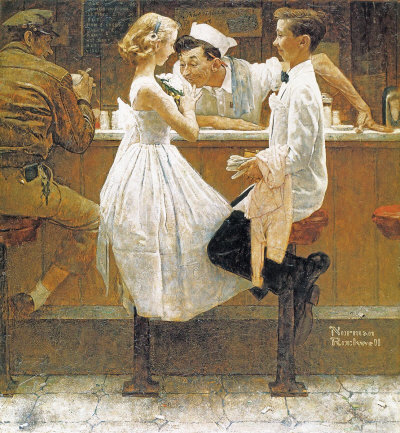 The May 25, 1957 Saturday Evening Post cover by Norman Rockwell entitled After The Prom