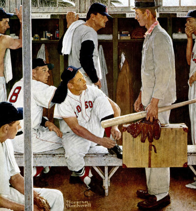 Red Sox Locker Room Norman Rockwell Saturday Evening Post