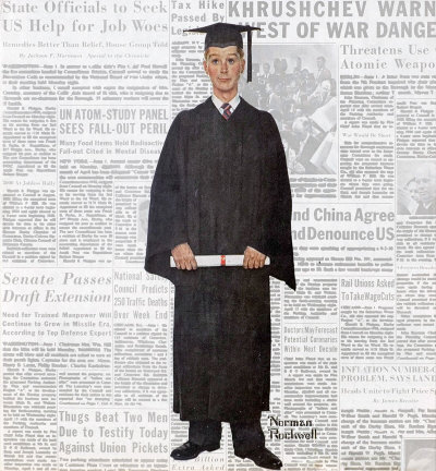 The June 16, 1959 Saturday Evening Post cover by Norman Rockwell entitled Boy Graduate