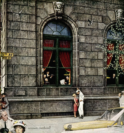 The August 27, 1960 Saturday Evening Post cover by Norman Rockwell entitled University Club