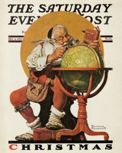 Norman Rockwell Santa at the Globe