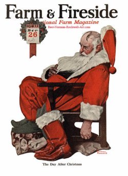 Norman Rockwell Santa Napping