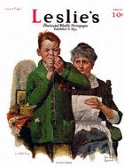 Norman Rockwell's Helping Mother from the February 1, 1917 Leslie's cover