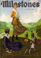 Norman Rockwell's Girl on Hill with Bouquet from the June 1917 Milestones cover