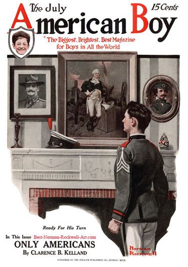 Ready for His Turn by Norman Rockwell appeared on American Boy cover July 1917