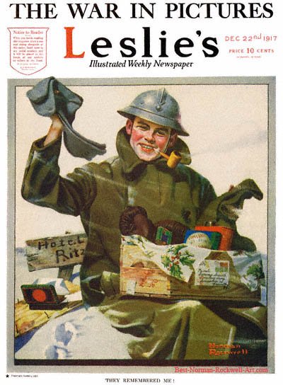 They Remembered Me by Norman Rockwell appeared on Leslie's cover December 22, 1917