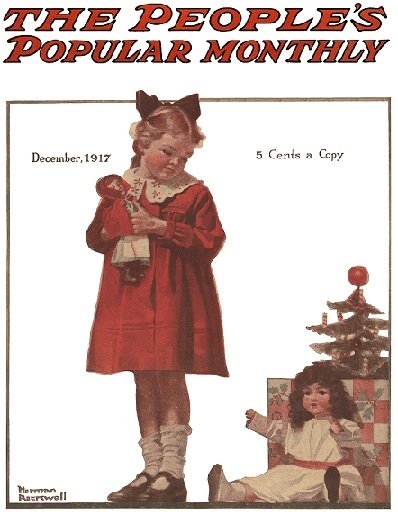 Girl With Christmas Doll by Norman Rockwell (1917)