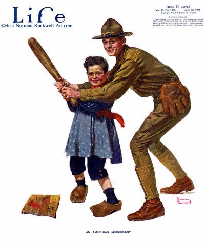 An American Missionary by Norman Rockwell appeared on Life Magazine cover April 18, 1918