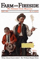 Norman Rockwell's Boy Caught Smoking Pipe from the April 1919 Farm And Fireside cover