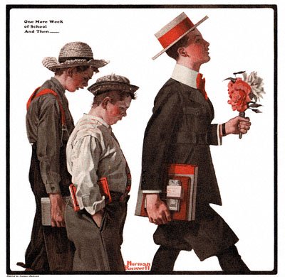 Norman Rockwell's 'One More Week of School And Then...' appeared on the cover of The Country Gentleman on 6/14/1919