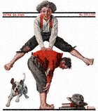 Boys Playing Leapfrog from the June 28, 1919 Saturday Evening Post cover