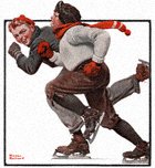 Norman Rockwell's Skating Race from the February 28, 1920 Country Gentleman cover