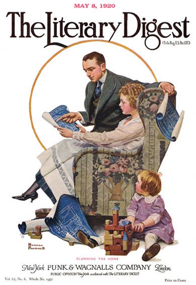 Planning the Home by Norman Rockwell from the May 8, 1920 issue of The Literary Digest
