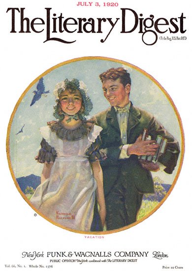 Vacation by Norman Rockwell from the July 3, 1920 issue of The Literary Digest