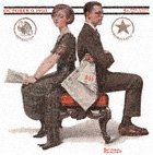 Man and Woman Seated Back to Back from the October 9, 1920 Saturday Evening Post cover