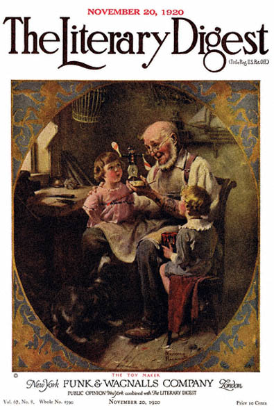 The Toy Maker by Norman Rockwell from the November 20, 1920 issue of The Literary Digest