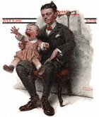 Boy Holding Screaming Baby from the July 9, 1921 Saturday Evening Post cover