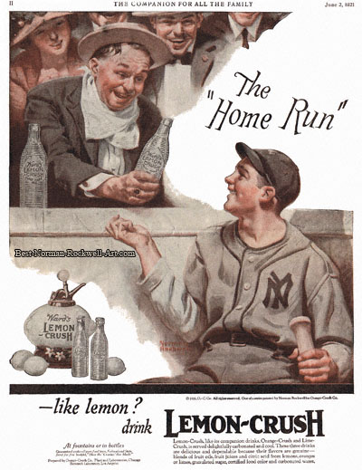 Lemon Crush advertisement by Norman Rockwell entitled The Home Run