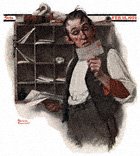 Postman Reading Mail from the February 18, 1922 Saturday Evening Post cover
